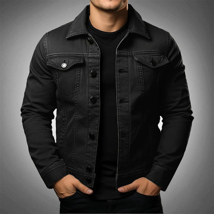 Men's Jacket Denim Coat Tooling Solid Color Thick Coat - cas7m