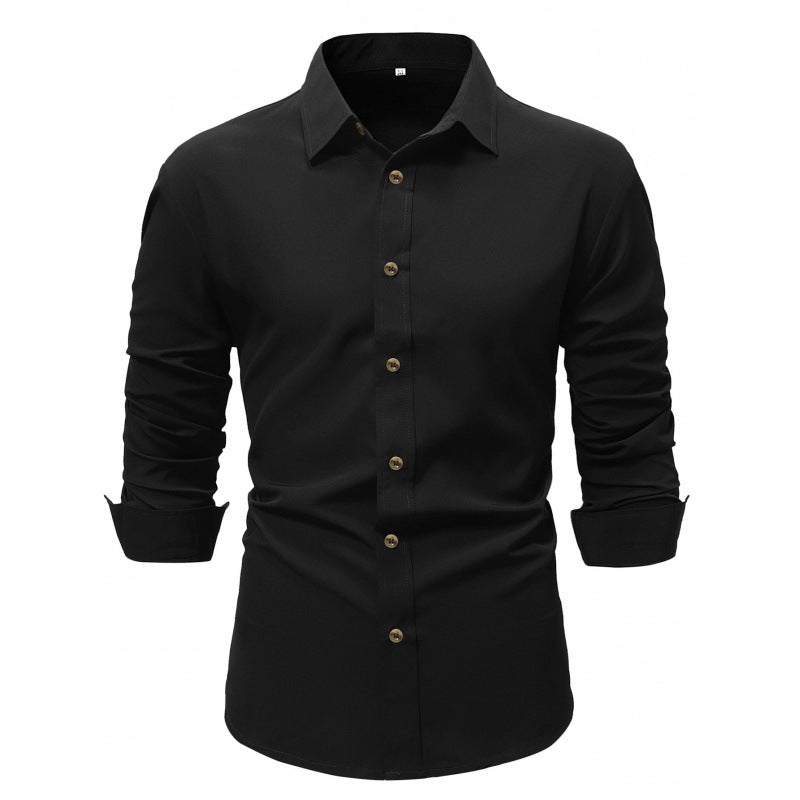 Men's Shirt Solid Color Solid Color White Long Sleeve Business - cas7m
