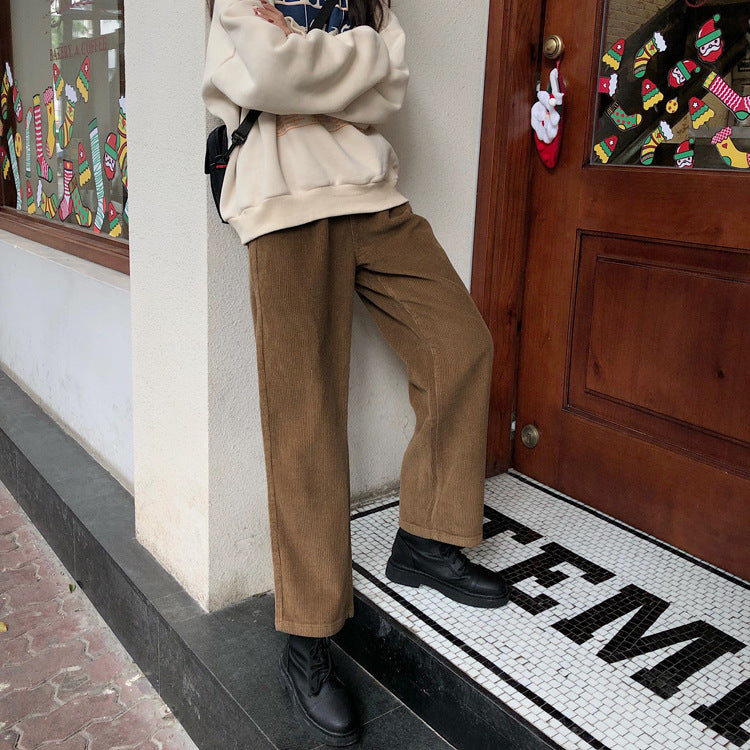 Korean Style Corduroy Casual Pants - cas7m