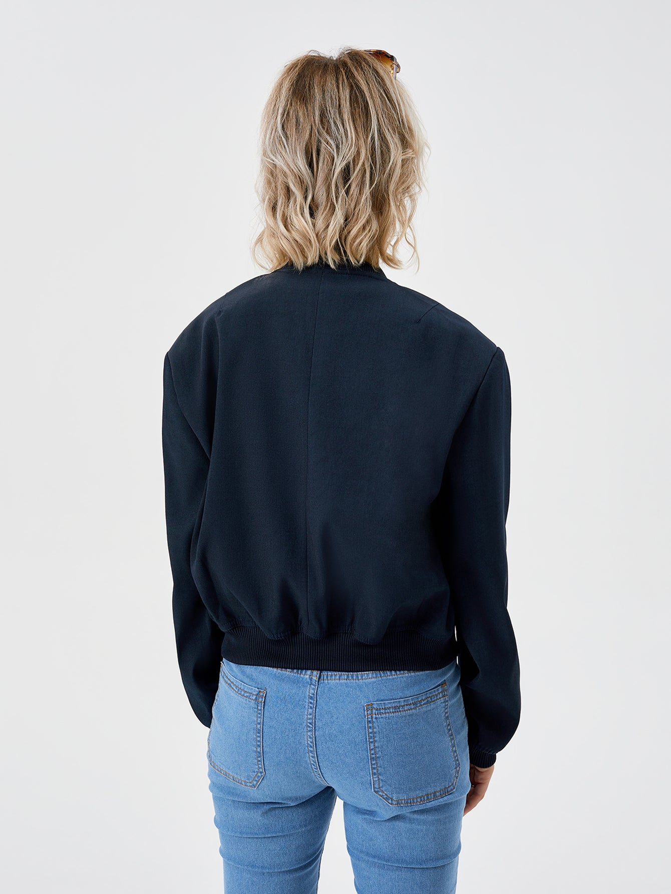 Women's Lightweight Cropped Bomber Jacket Casual Long Sleeve Varsity Jacket With Pocket Fashion Y2k Jacket Streetwear - cas7m