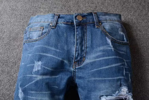 Men's Slim European Style Denim Trousers - cas7m