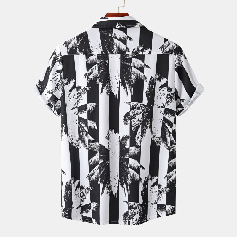 Loose Fashion Short Sleeve Printed Shirt - cas7m