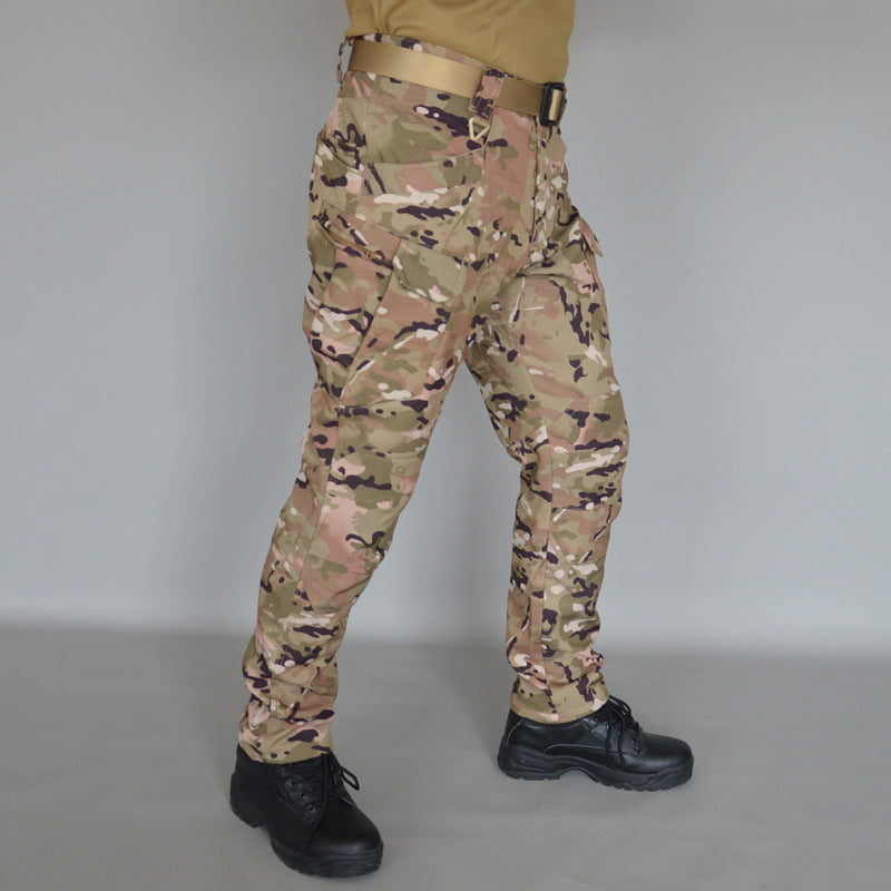 Autumn And Winter Outdoor Fleece-lined Tactical Pants Men - cas7m