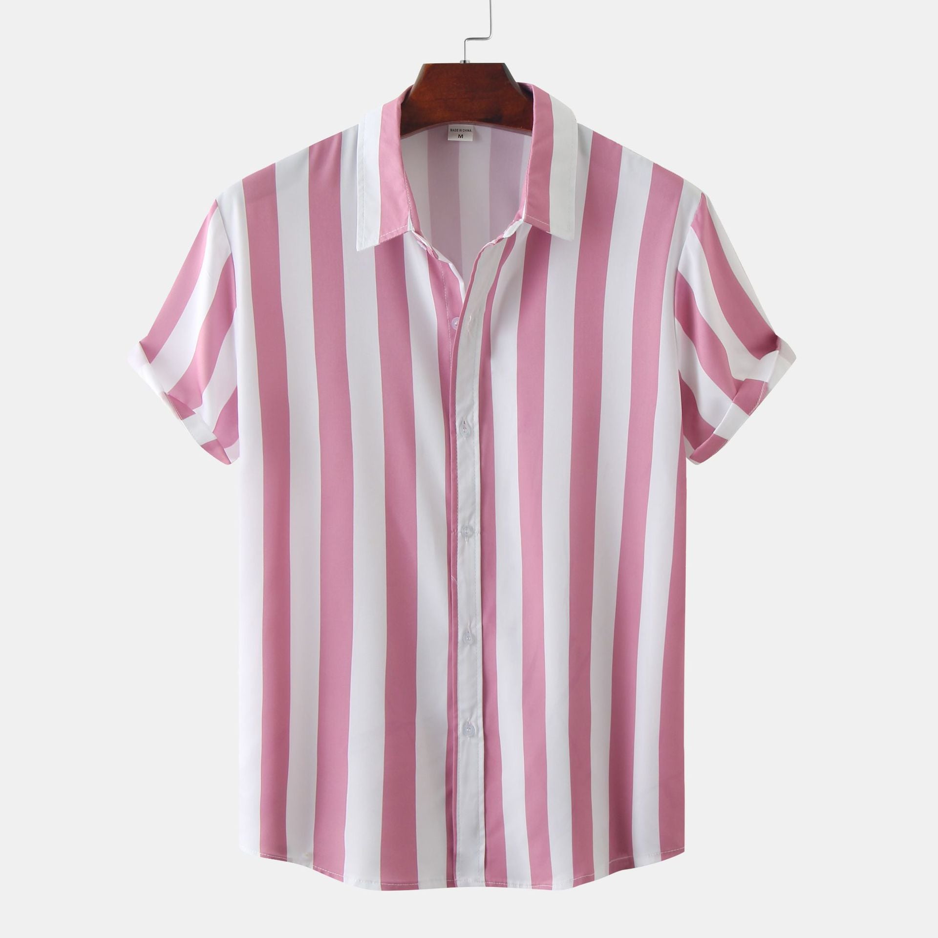 Men's 3D Printed Short Sleeve Turn Loose Shirt - cas7m