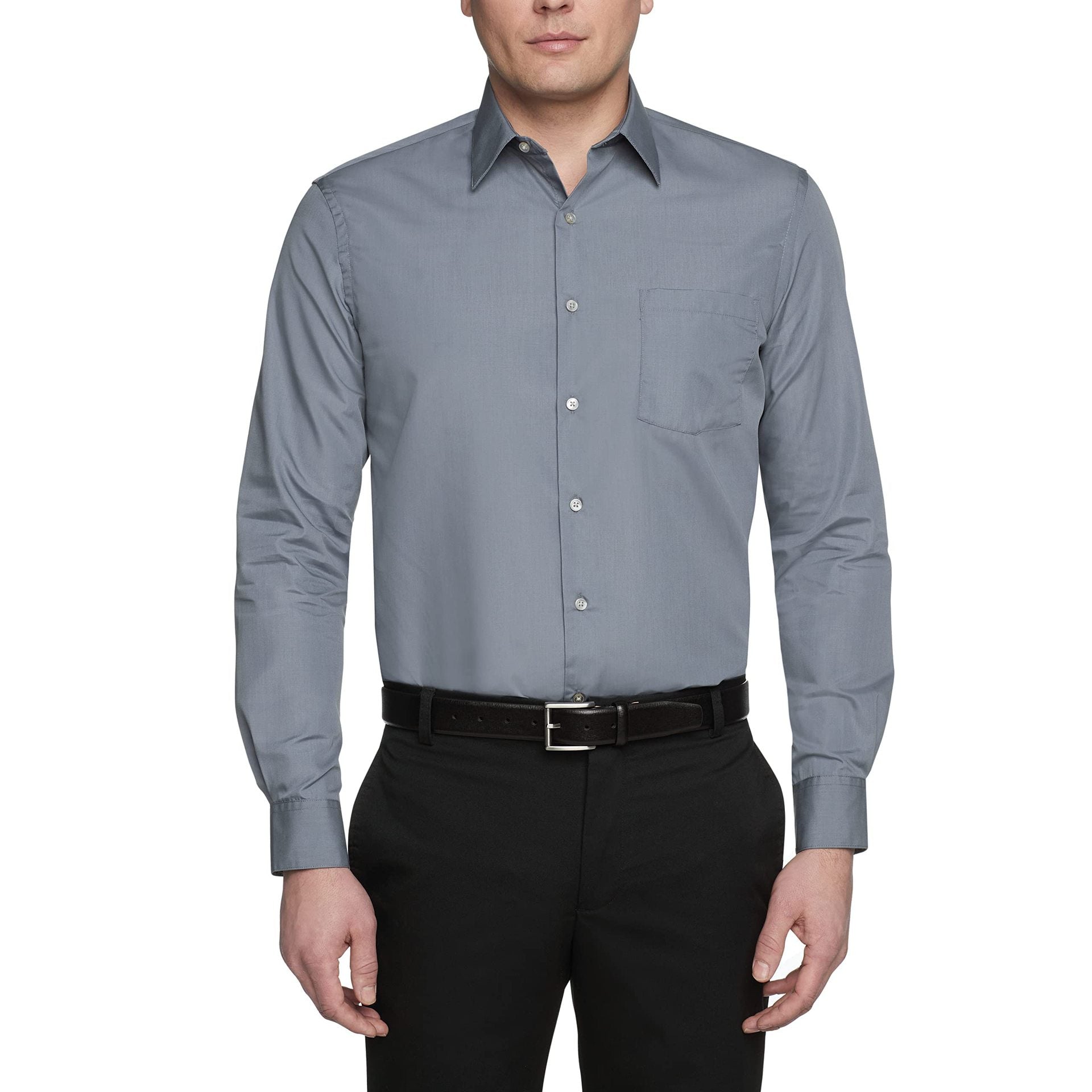 Men's White Shirt Formal Wear Solid Color - cas7m