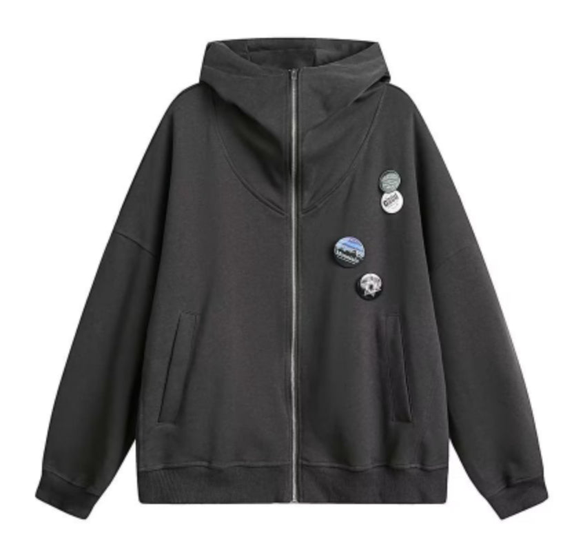 Outline Badge Hooded Hoodie For Men And Women - cas7m