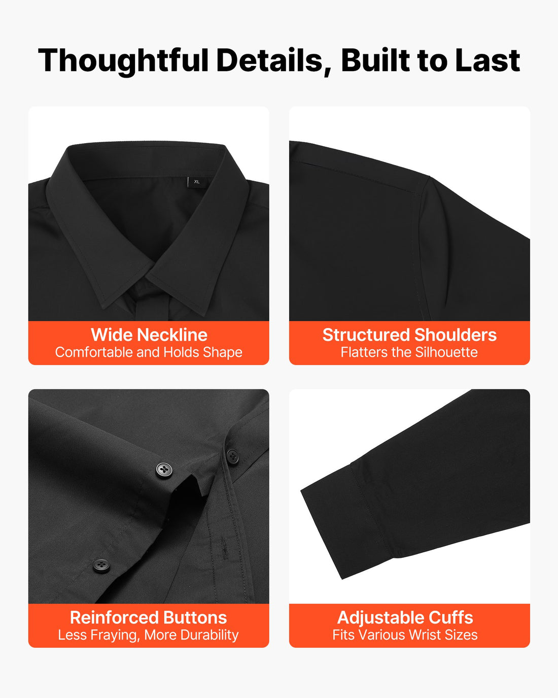 Men's Premium Stretch Cotton Shirt – Wrinkle-Free, Tailored Fit - cas7m