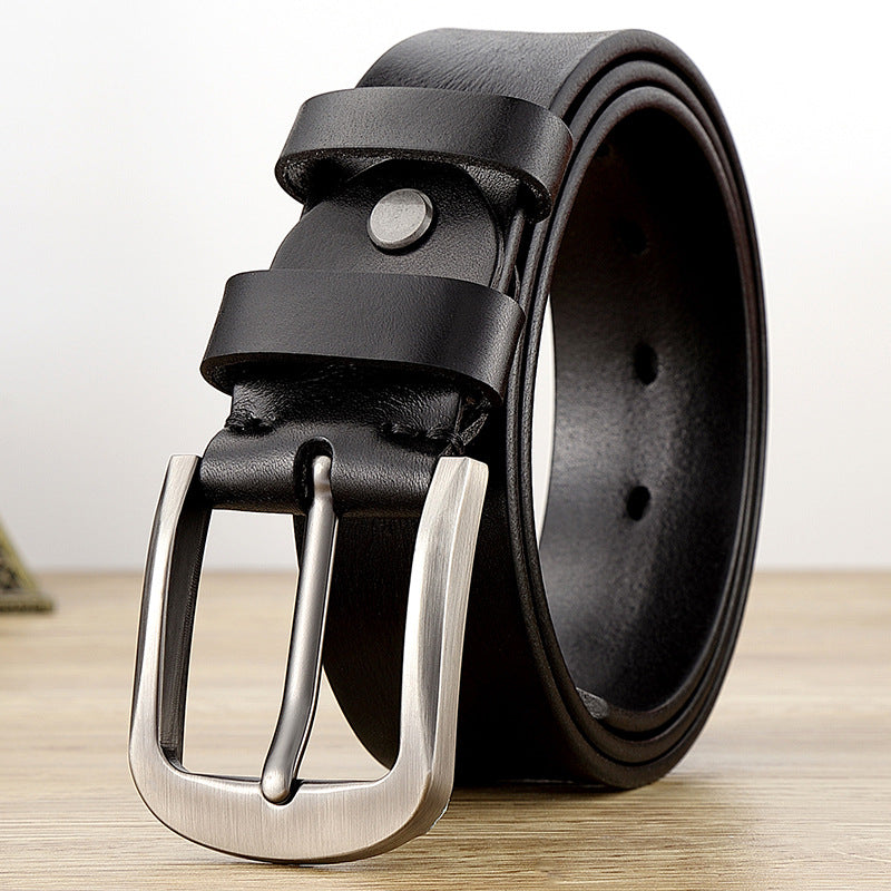 First Layer Cow Leather Belt Men - cas7m