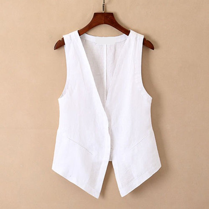 Women's Casual Linen Short VestUndershirt - cas7m