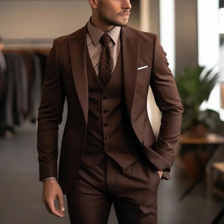 Men's Three-piece Suit Solid Color High Sense - cas7m