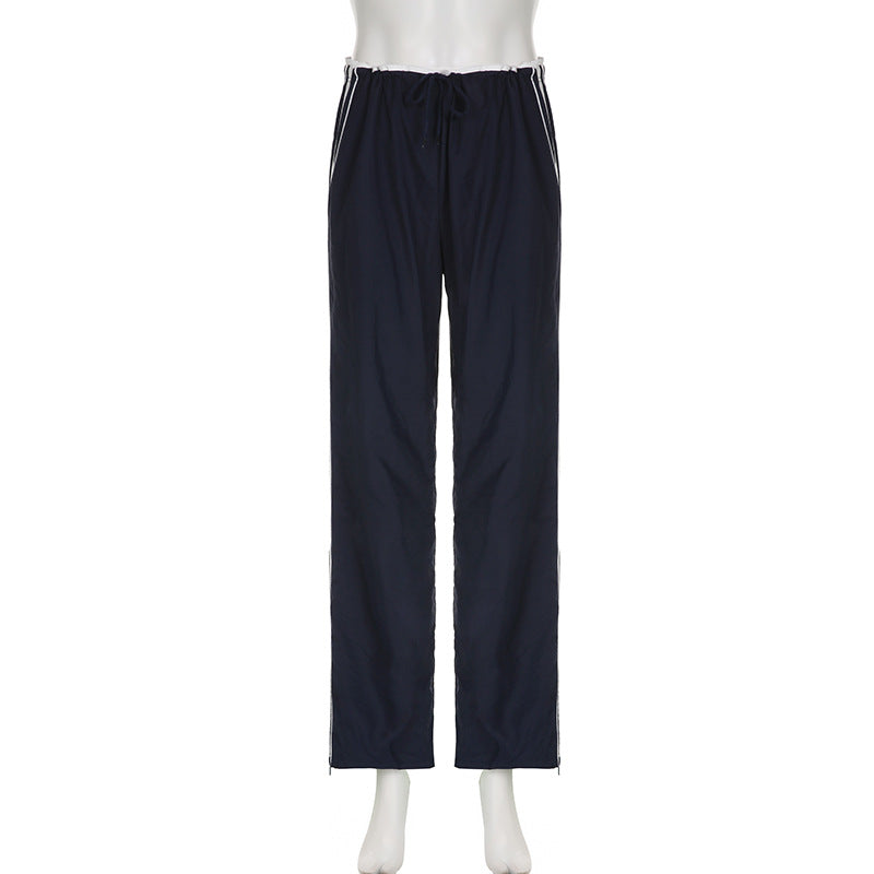 Striped Sports Pants Women Baggy Casual Classic Track Sweatpants Trousers - cas7m
