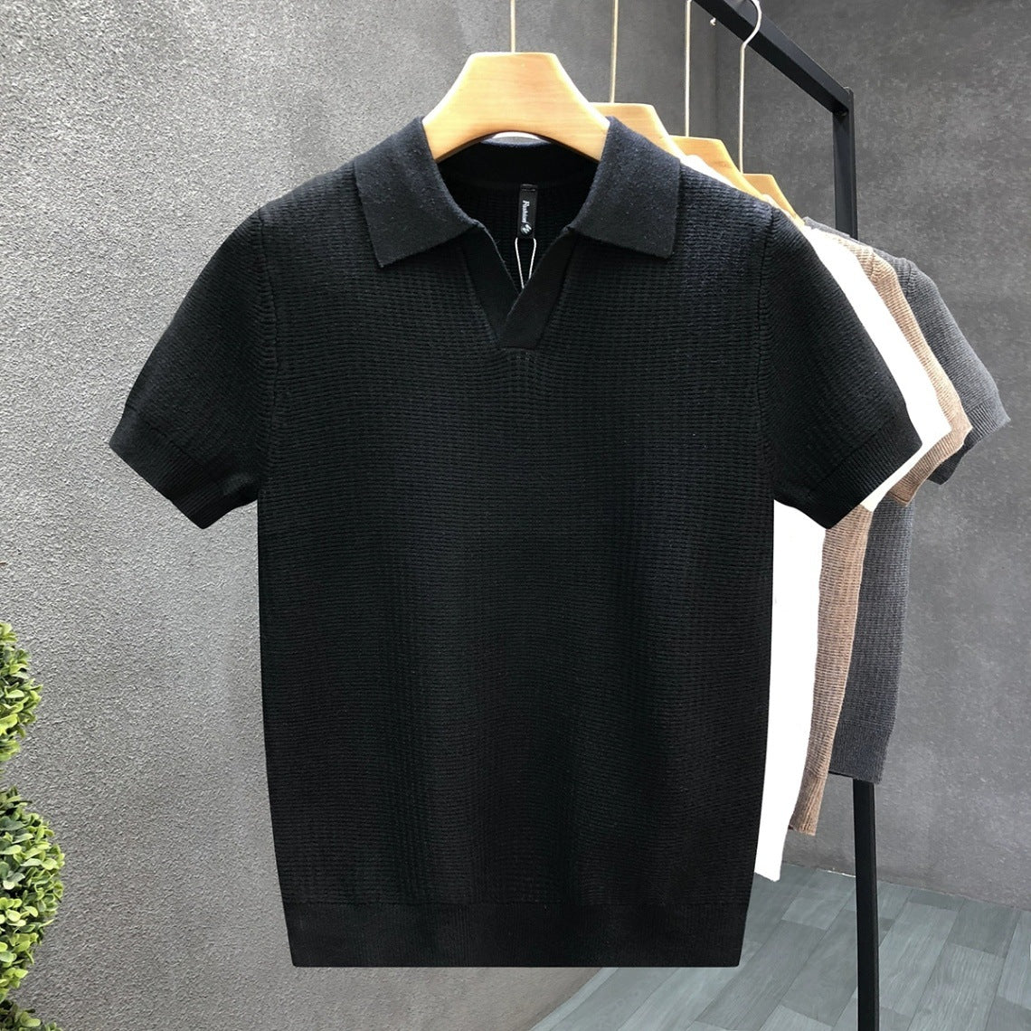 Fashion Summer Thin Knitted Polo Shirt For Men - cas7m