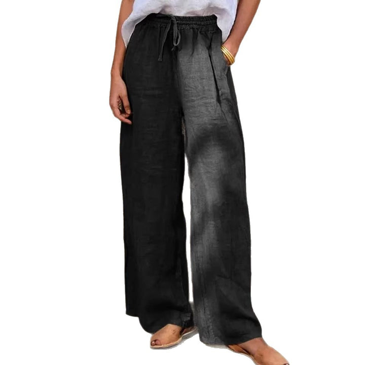 Casual Loose-fit Solid-color Drawstring Pants - cas7m