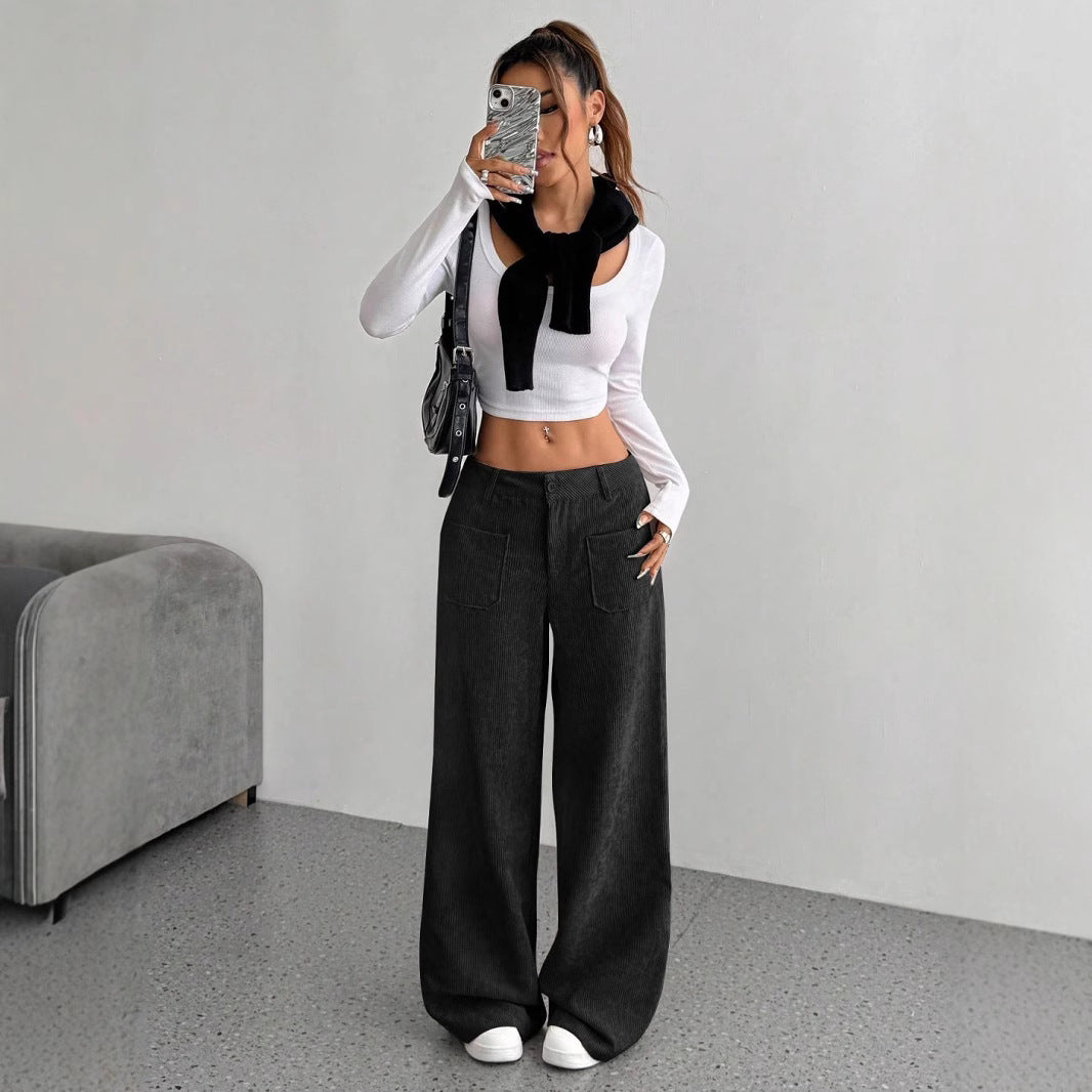 Corduroy Pants Women's Loose Fashion Casual Pants - cas7m