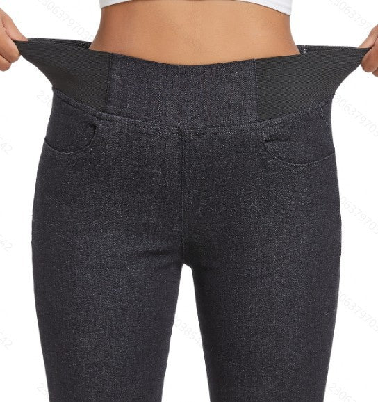 Fleece Padded Jeans Women's Slim Fit All-matching Skinny Pants - cas7m