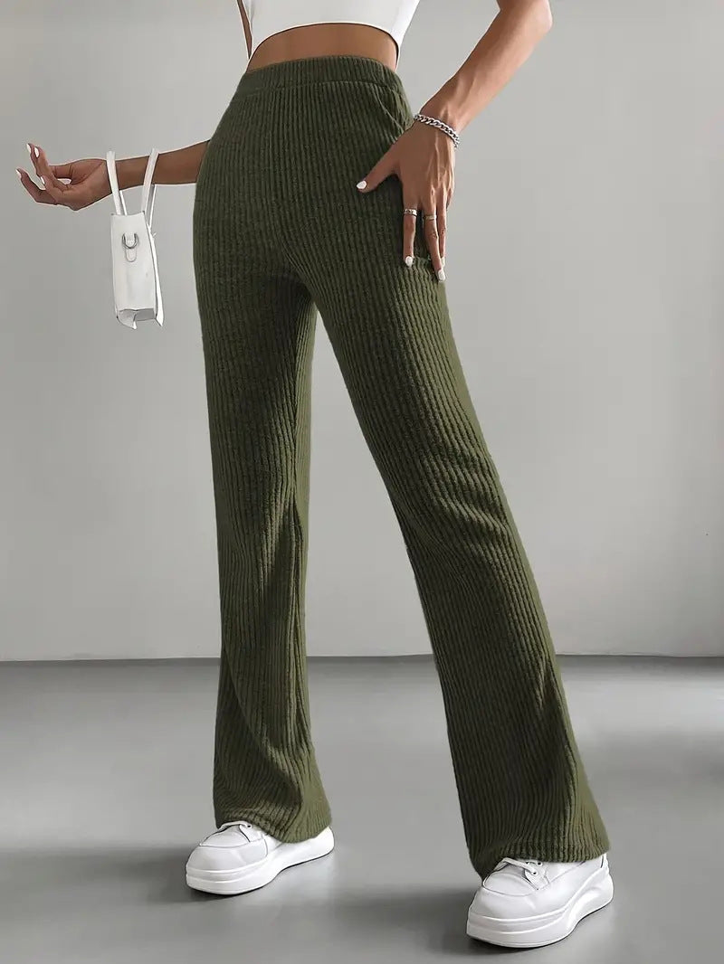 Bell-bottom Pants Women's Fashion Solid Color Casual Pants - cas7m