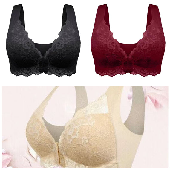 Plus-size Bra No Underwire Push-up Breathable Lace Lingerie For Women With Large Breasts And Small Breasts - cas7m