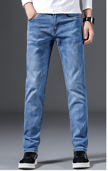 Slim Fit Elastic Straight Jeans For Men - cas7m