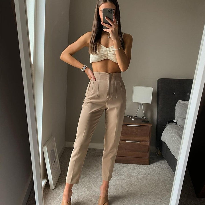 Women's Casual Fashion Straight Leg Pants - cas7m