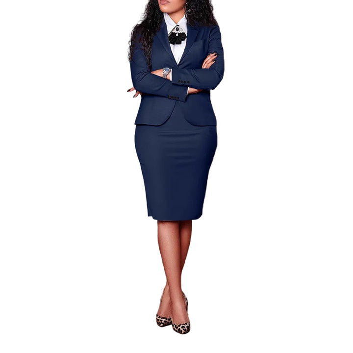 European And American Fashion Business Composite Long Sleeve Suit Hip Skirt Suit - cas7m