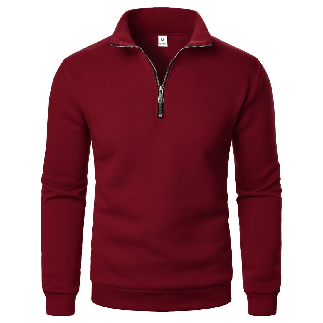 Men's Stand Collar Half Zip Casual Solid Color Long Sleeve - cas7m