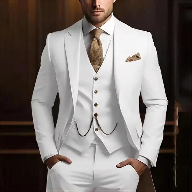 Men's High-grade Gentleman Temperament Slim Suit Three-piece Suit - cas7m