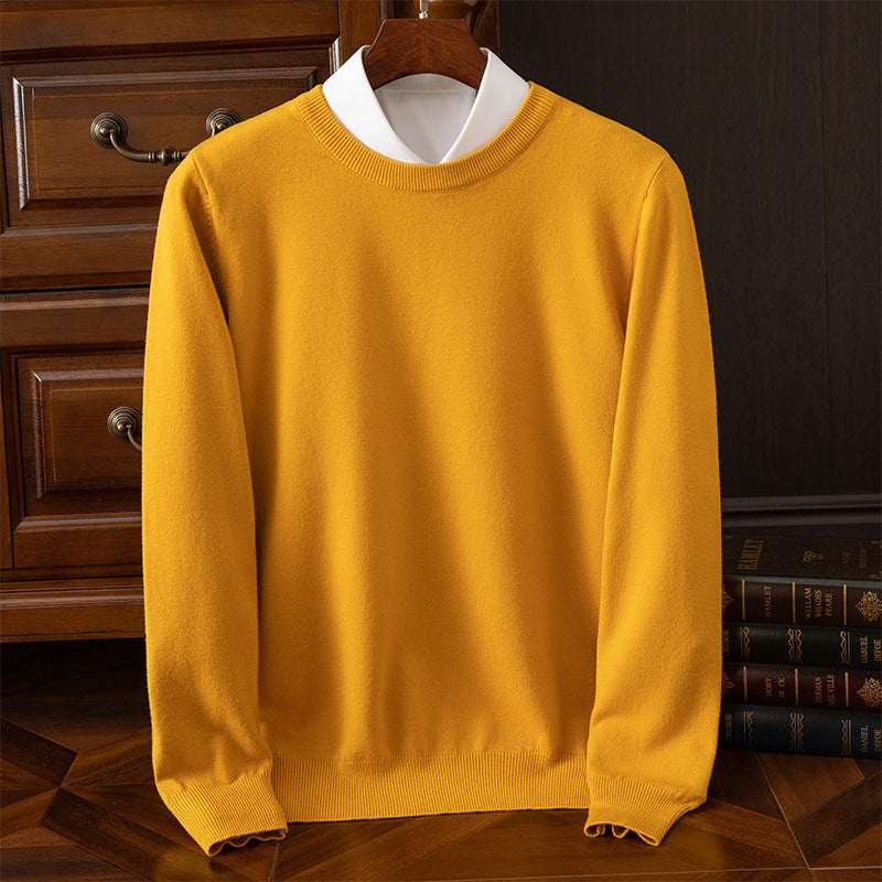 Round Neck Pullover Bottoming Shirt Casual Business Loose Long Sleeve Sweater - cas7m