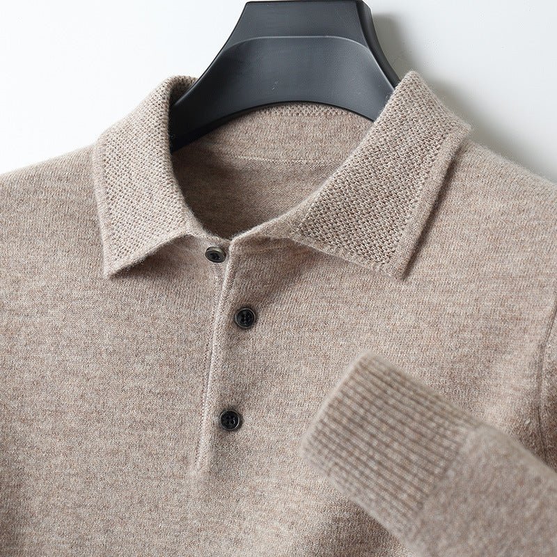 Men's Business Casual Long Sleeve Pullover Cashmere Sweater - cas7m