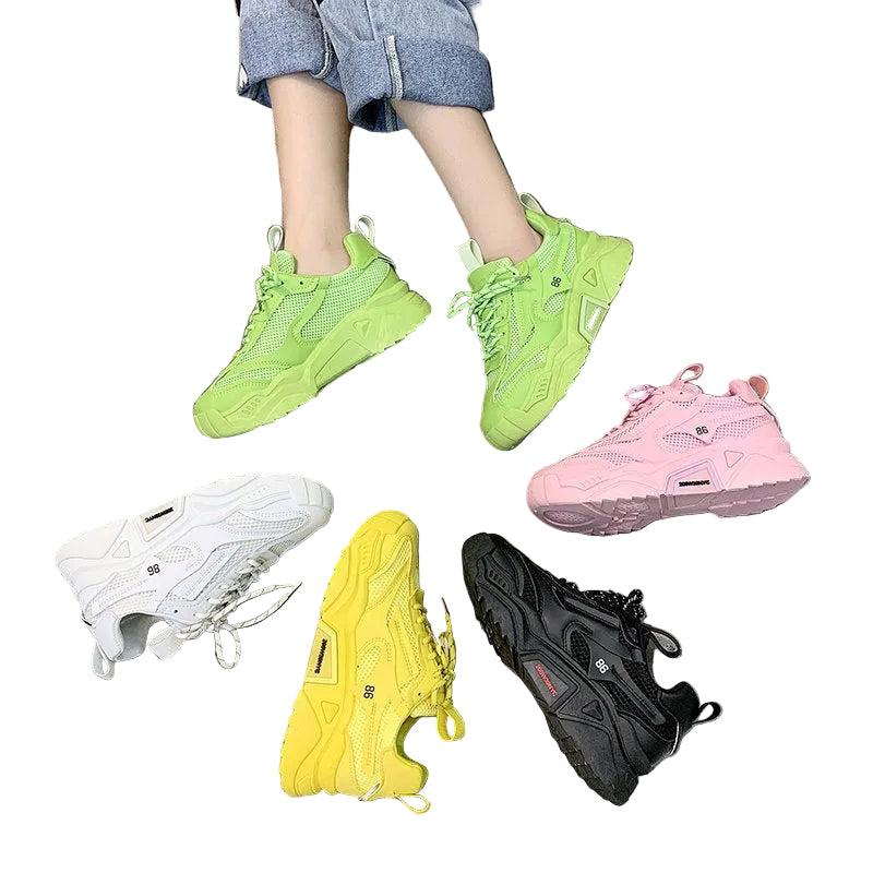 Candy-colored Thick-soled Increase Fashion Sneakers Women - cas7m