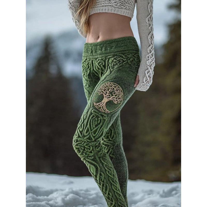 Womens 3D Digital-Print Sports Yoga Pants - cas7m