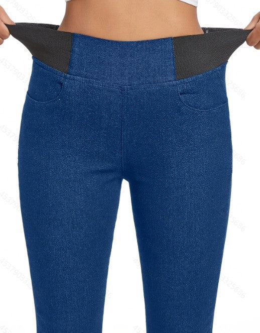 Fleece Padded Jeans Women's Slim Fit All-matching Skinny Pants - cas7m