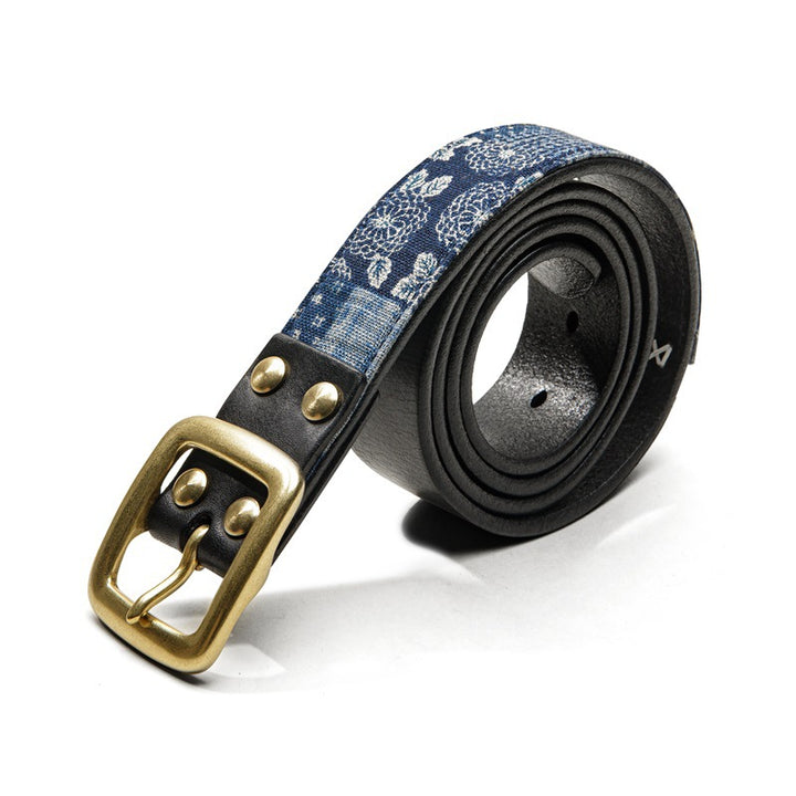 First Layer Cowhide Vintage Belt Men - cas7m