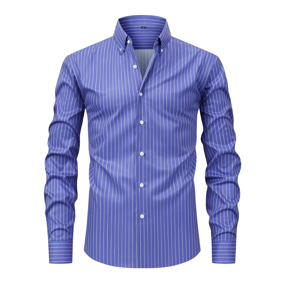 Men's Digital Printed Striped Long-sleeved Lapel Shirt - cas7m