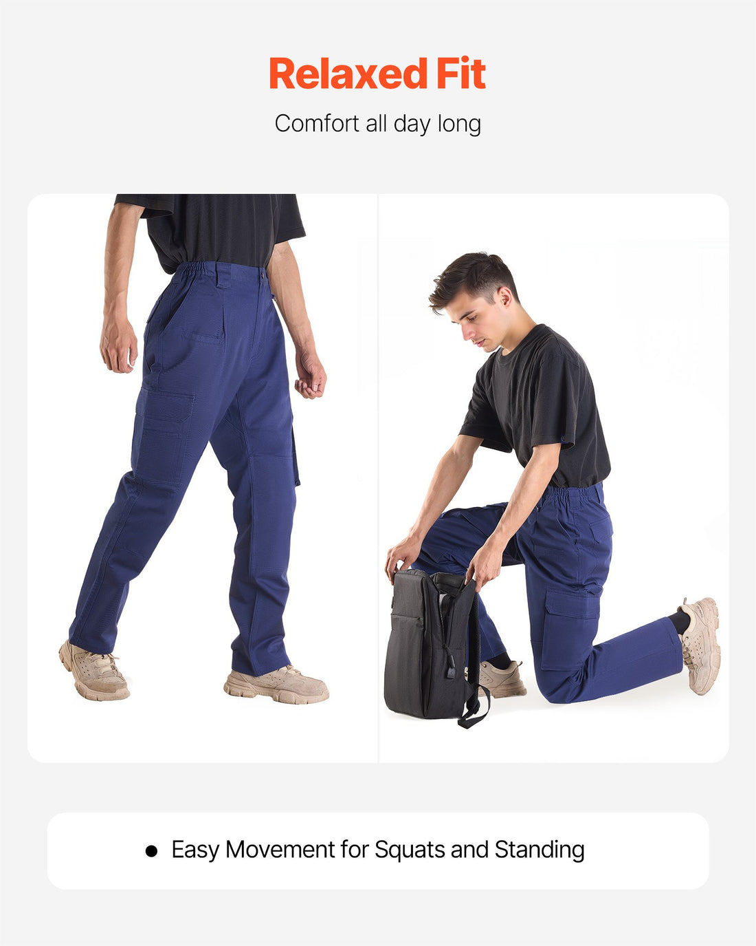 Men's Flame-Resistant Cotton Work Pants with Ergonomic Fit & Pockets - cas7m