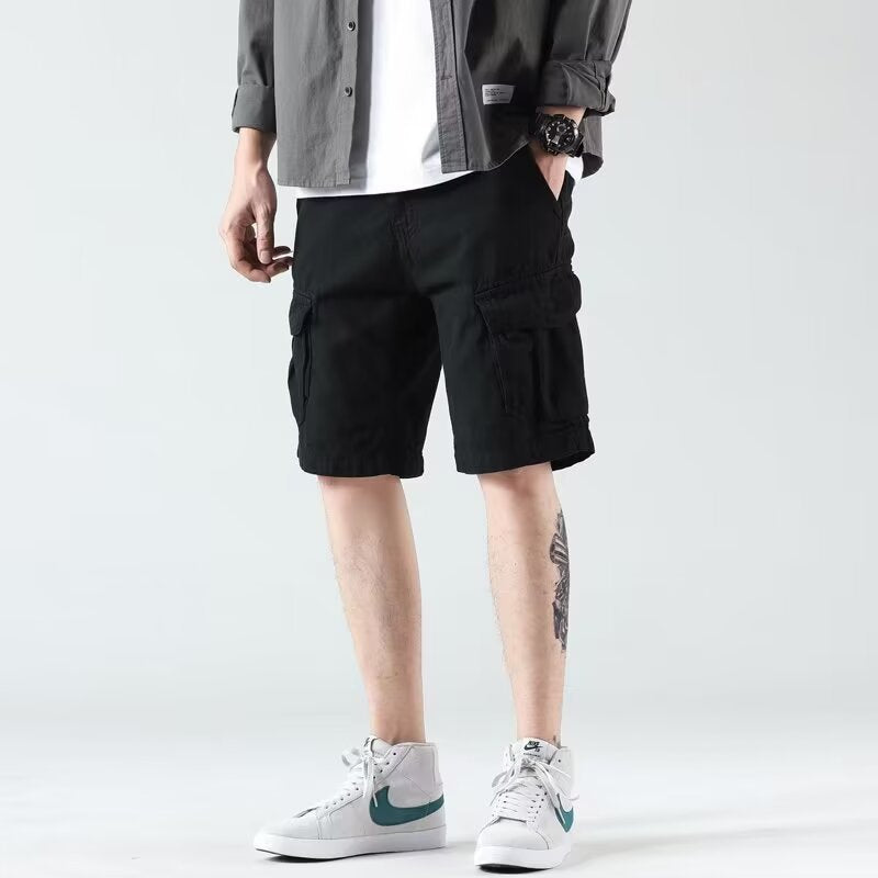 Heavy American Wear-resistant Overalls Shorts Men - cas7m