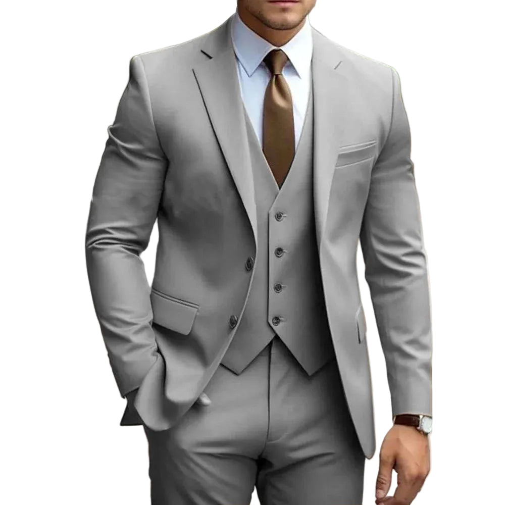 Business Casual Men's Three-piece Suit For Bridegroom Men's Wedding - cas7m