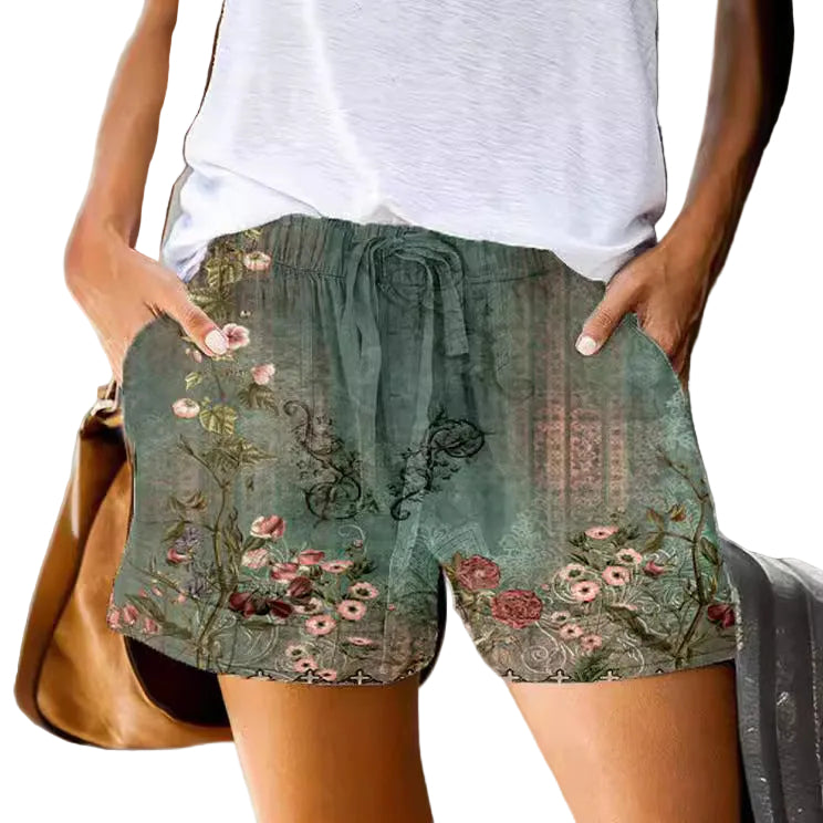 Loose-fitting Loungewear Shorts Women's European And American Summer Women's Shorts With Trousers Rope - cas7m
