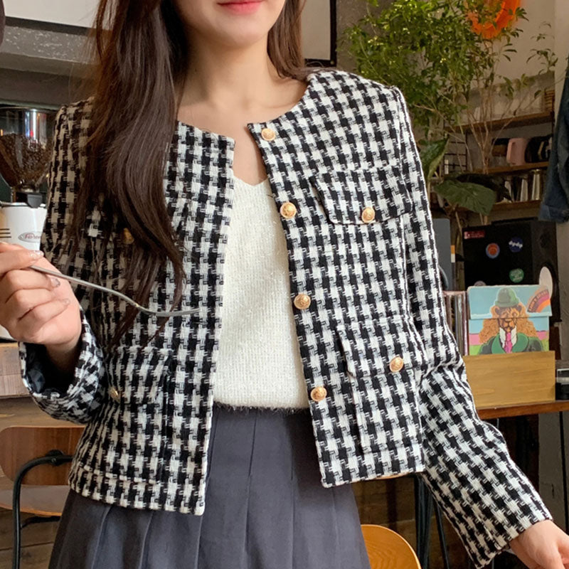 Tartan Short Jacket For Women - cas7m