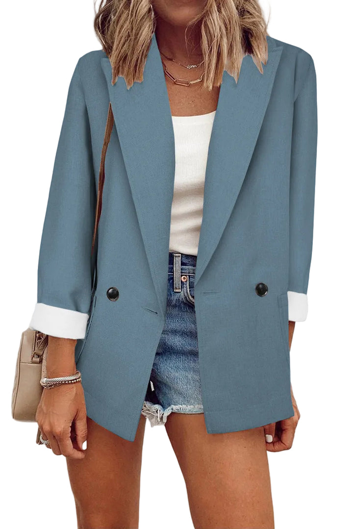 Elegant Women's Double-Breasted Blazer – Stylish, Comfy, Versatile - cas7m