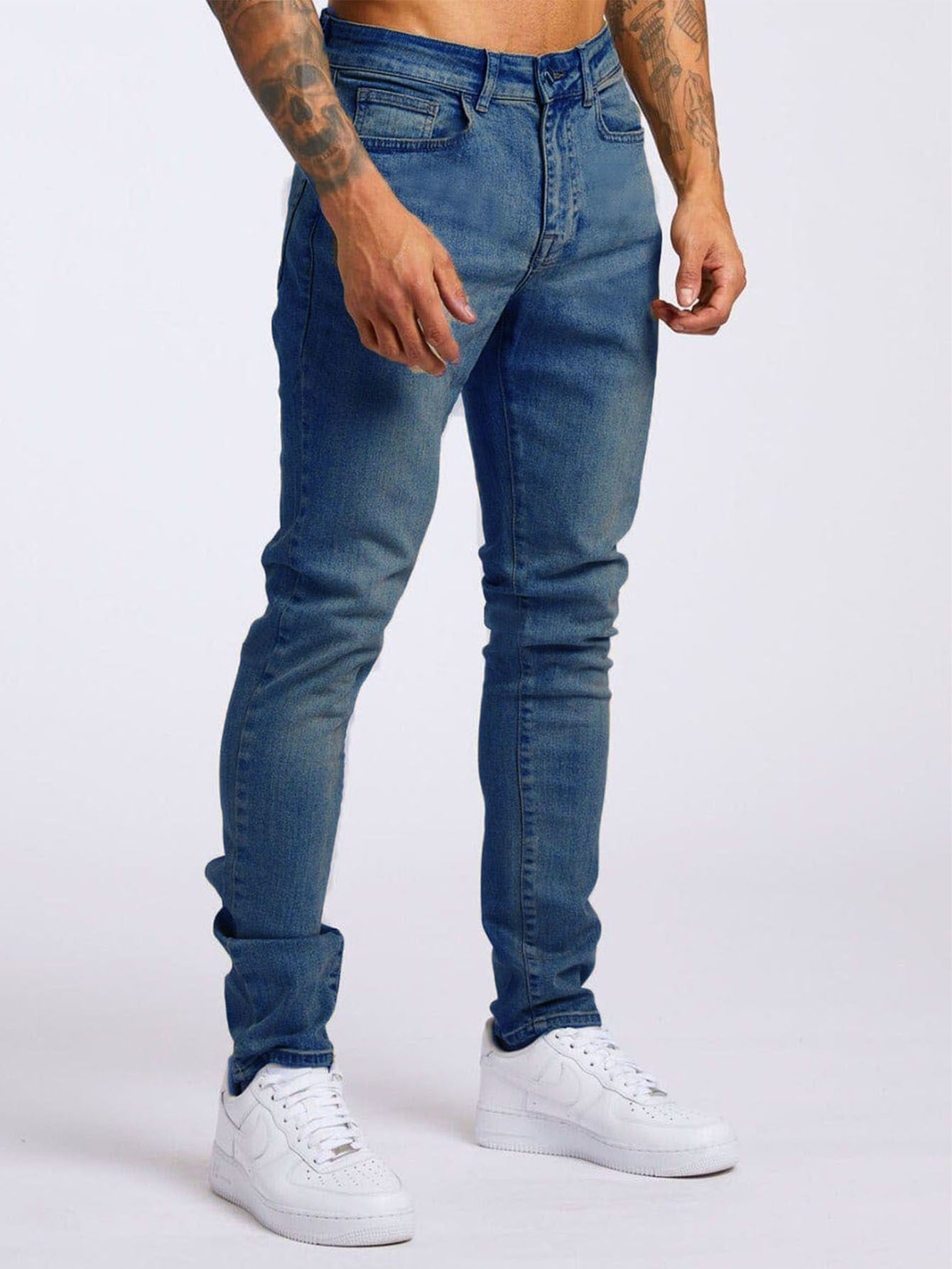 Men's Fashion Casual Slim Fit High Waist Jeans - cas7m