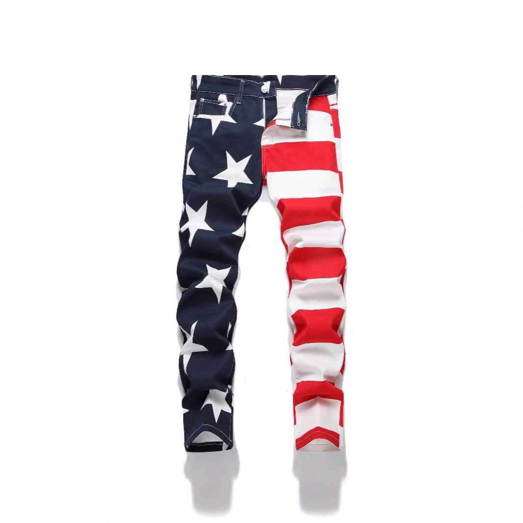 Stretch Washed UNF Raw Denim Fashion Straight Trousers Jeans Men's Pants - cas7m