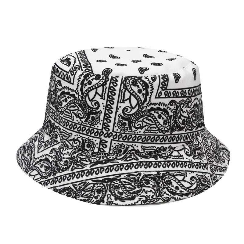 Unisex Cotton Polyester Grid Print Wide Brim Bucket Hat - cas7m