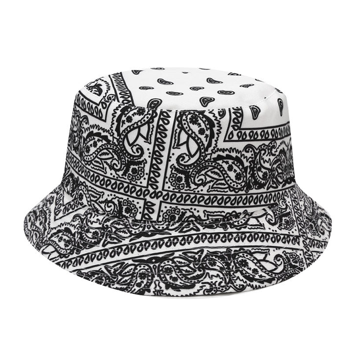 Unisex Cotton Polyester Grid Print Wide Brim Bucket Hat - cas7m