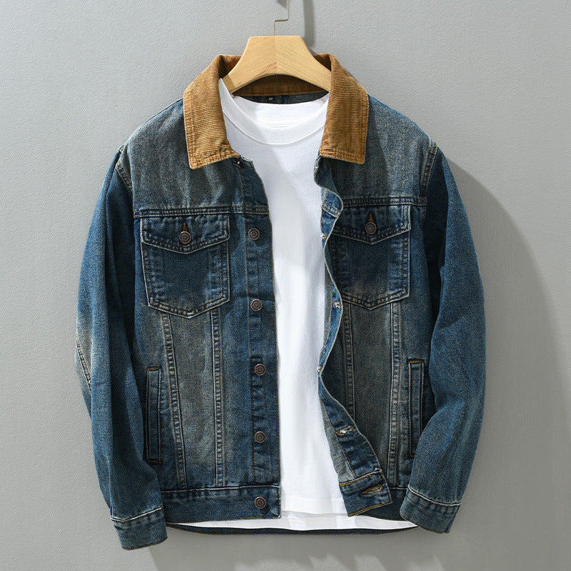 Denim Coat Men's Loose Youth Casual Japanese Workwear Jacket Men's Fashion - cas7m