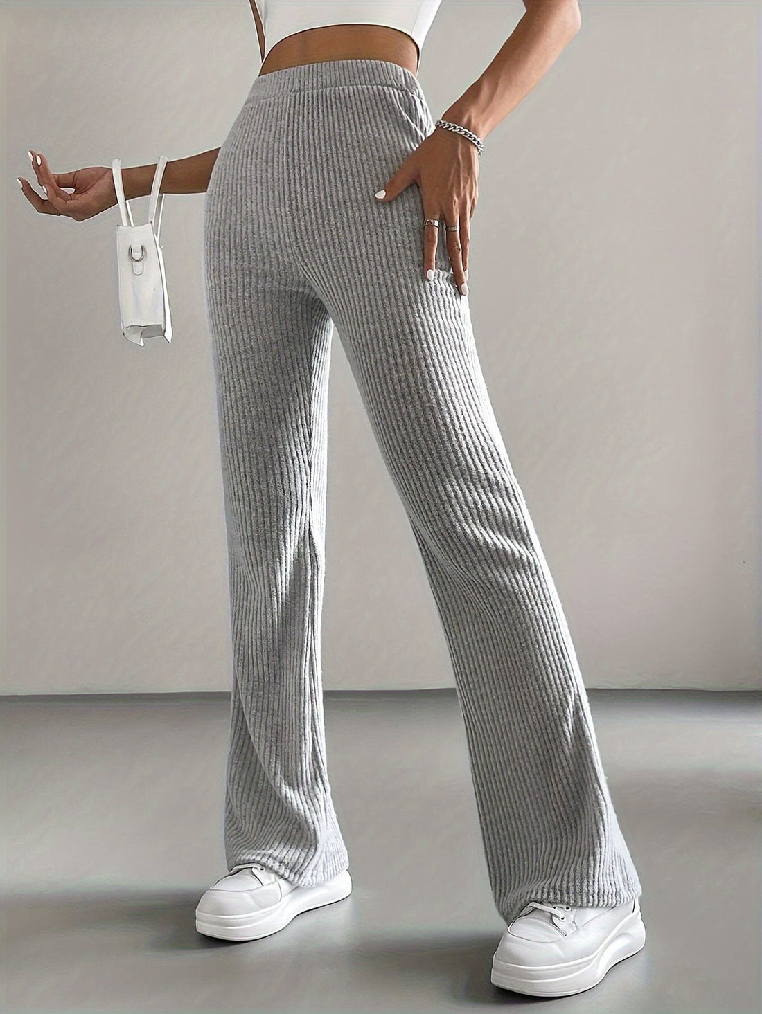 Bell-bottom Pants Women's Fashion Solid Color Casual Pants - cas7m