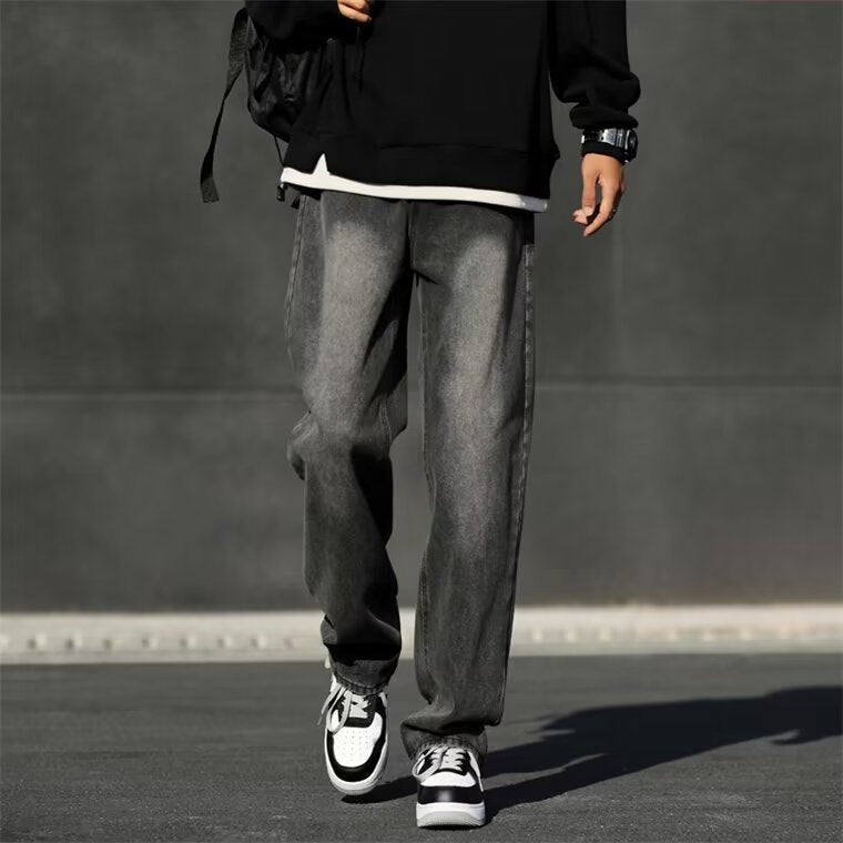 Men's Spring American Smoky Black Jeans - cas7m