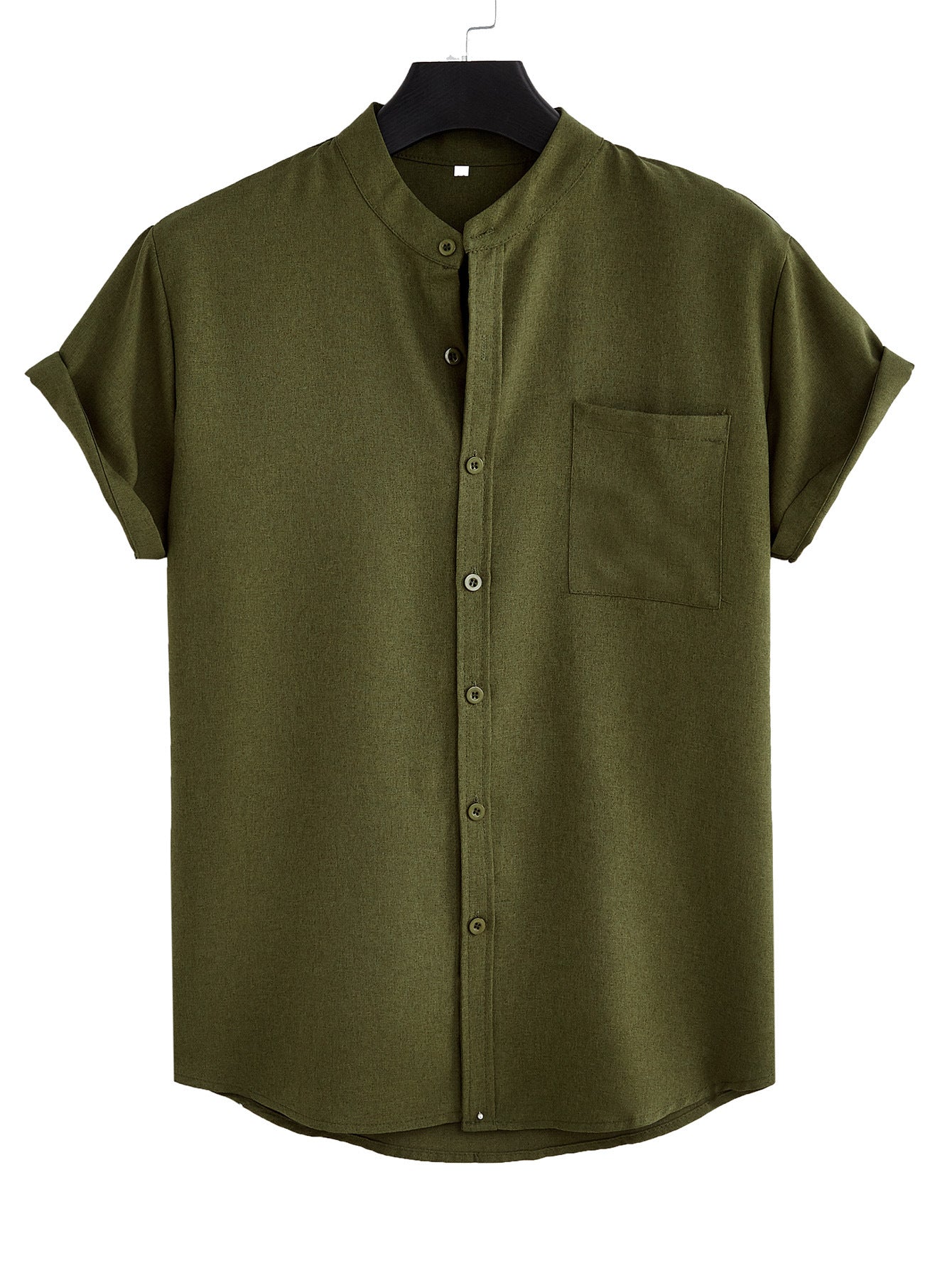Men's Solid Color Casual Shirt With Pocket - cas7m