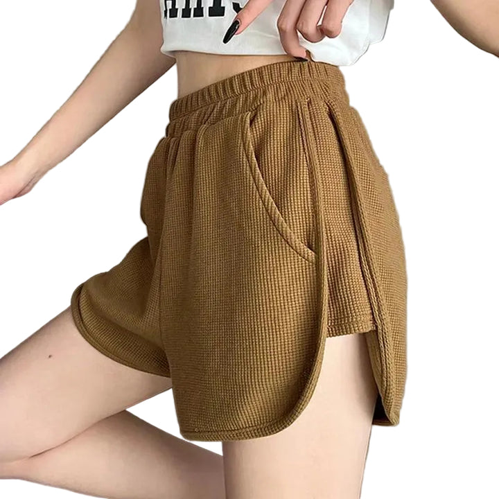 Waffle Sweatpants Shorts For Women - cas7m