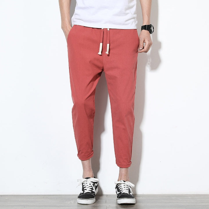 Summer men's pants pants linen Korean trend loose casual pants feet cotton Mahal pants men's pants - cas7m