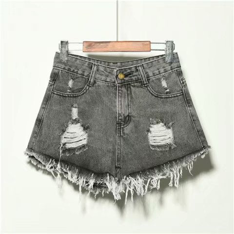 Loose Jean Shorts For Women Summer High Waist Hole - cas7m